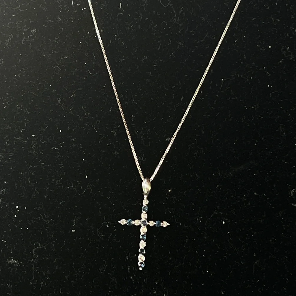 Authentic Genuine, Diamonds, and Sapphires necklace.